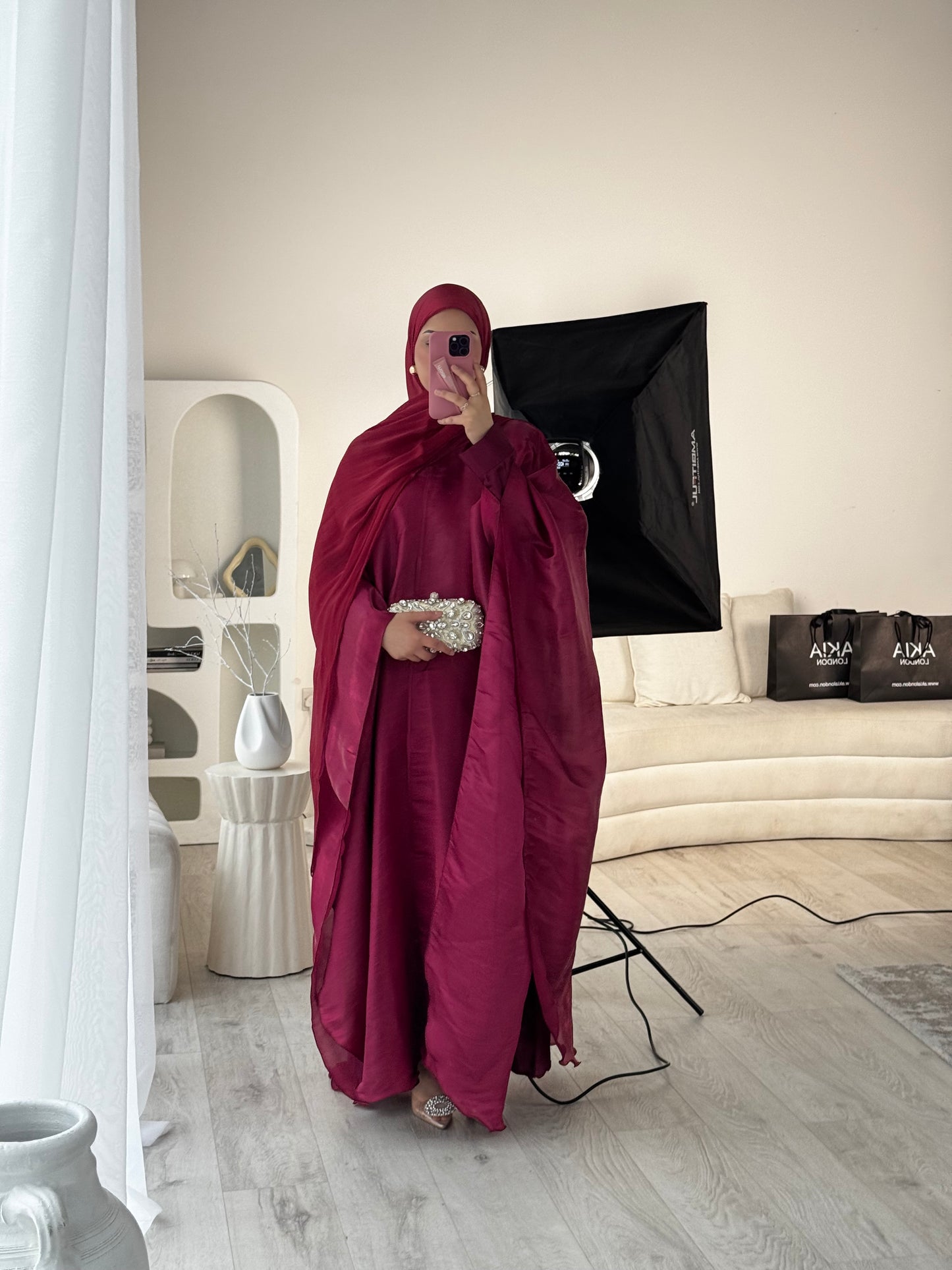 Ethereal Red Diamond Abaya