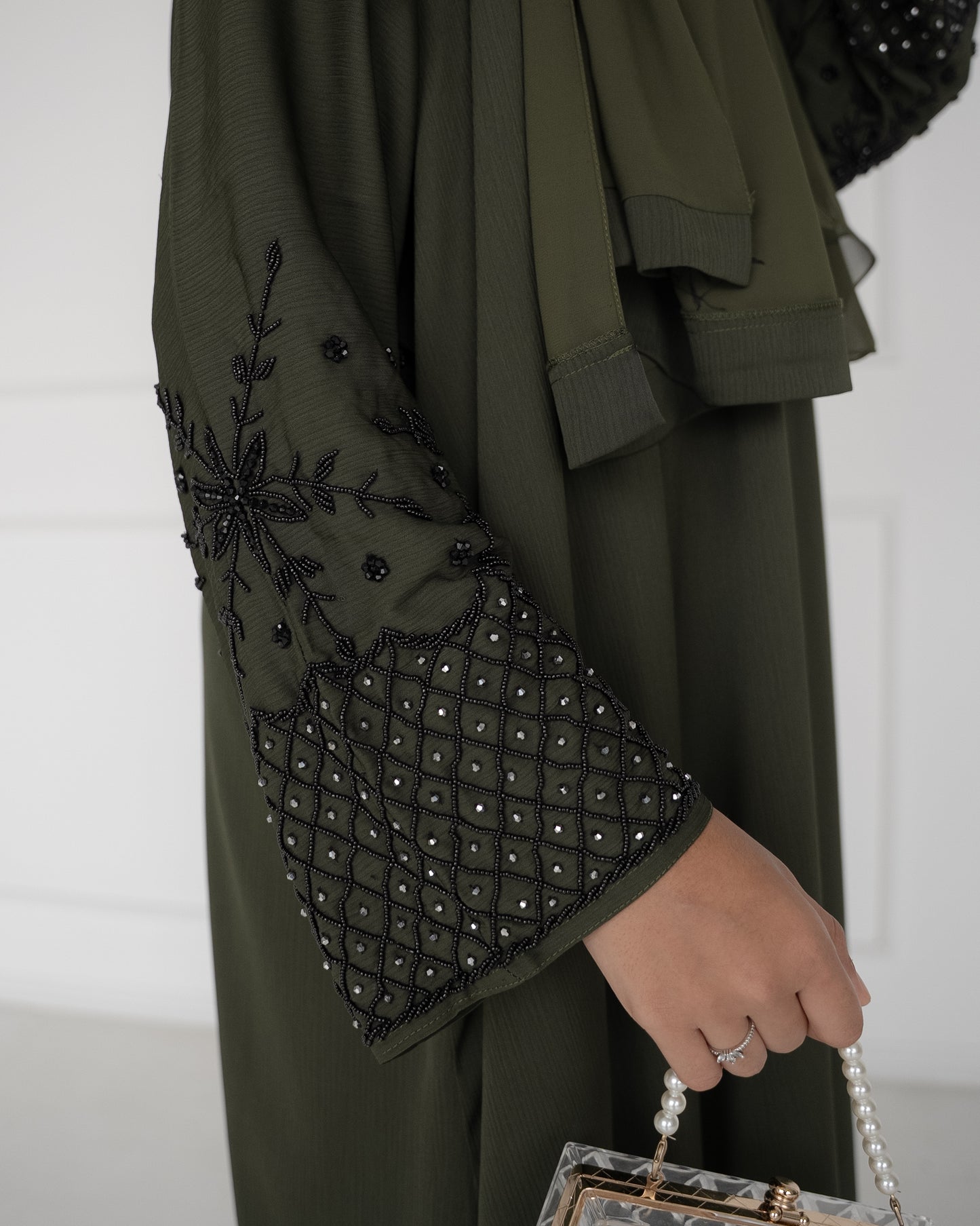 Olive Embellished Abaya