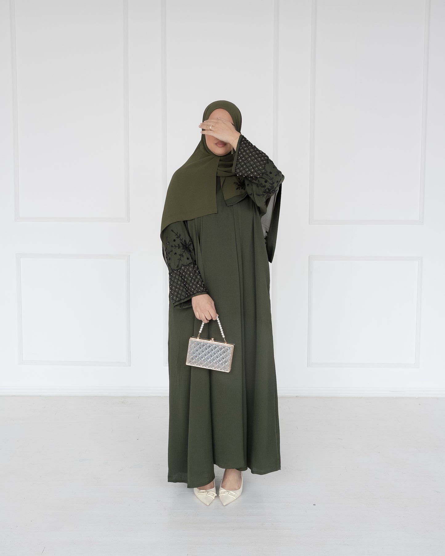 Olive Embellished Abaya