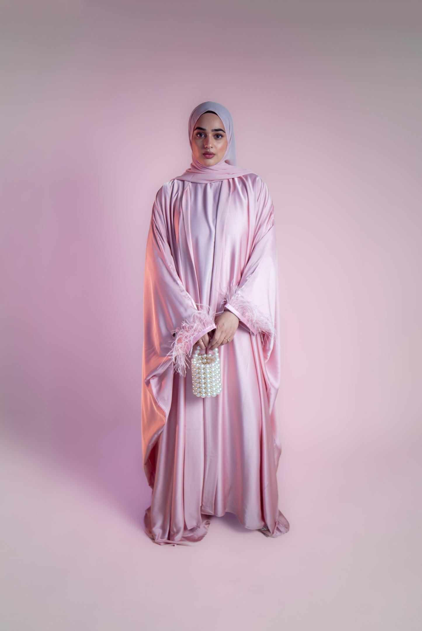 Sofia Abaya in Soft Blush Pink