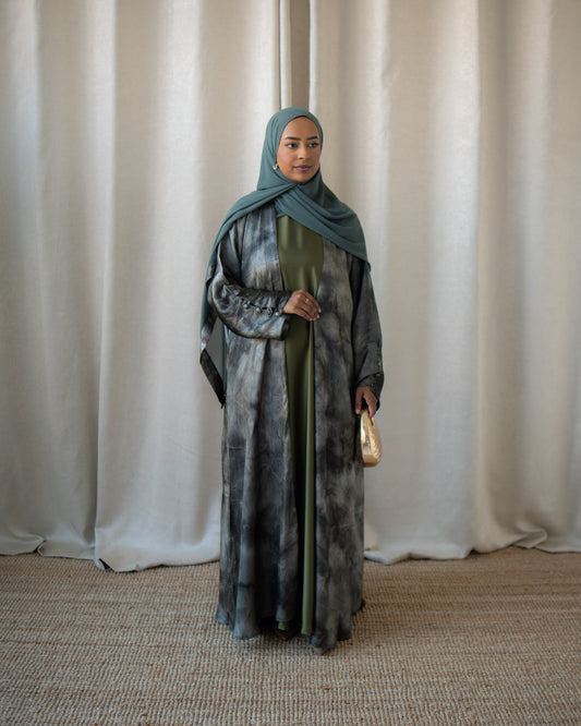 Serene Green Marble Abaya