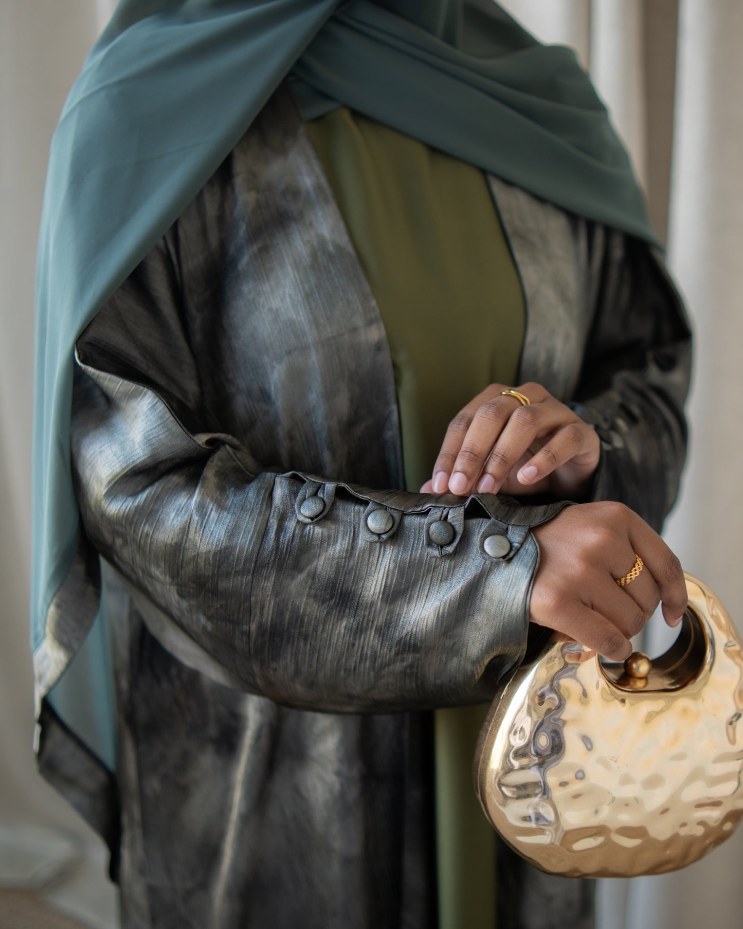 Serene Green Marble Abaya