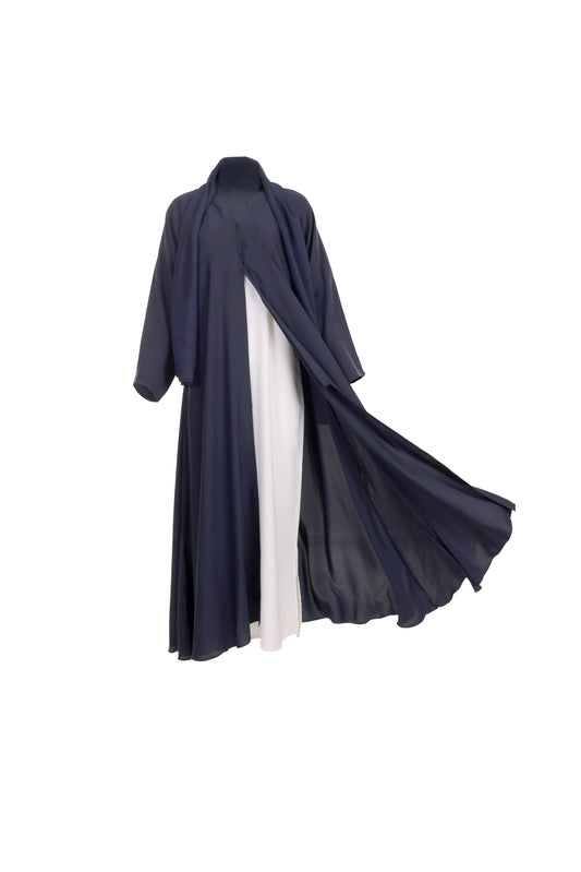 MIDNIGHT BLUE Flowy Open Abaya